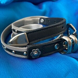 Vtg USA Made Leather and Braided Metal Belt